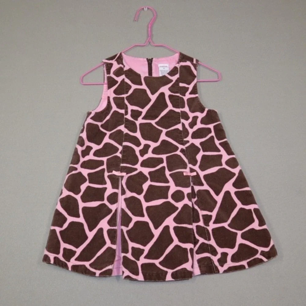 Gymboree Vintage Little Girls Giraffe Dress - Pink/Brown‎ - Size 3T